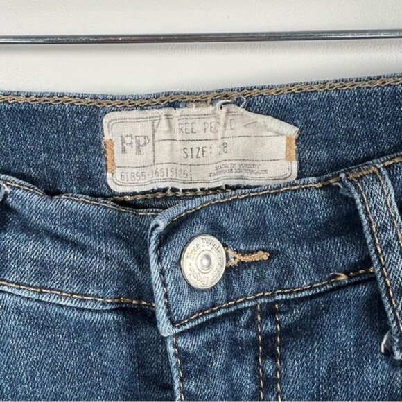 FREE PEOPLE Skinny Destroyed Big Holes Stretch‎ Denim Jeans Size 28 - Picture 8 of 10